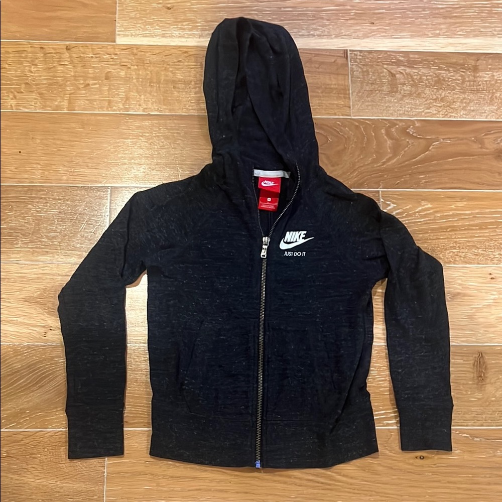 Nike Kids dark gray lightweight Zip-Up Hoodie